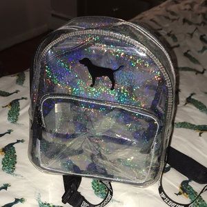 PINK clear sparkly backpack